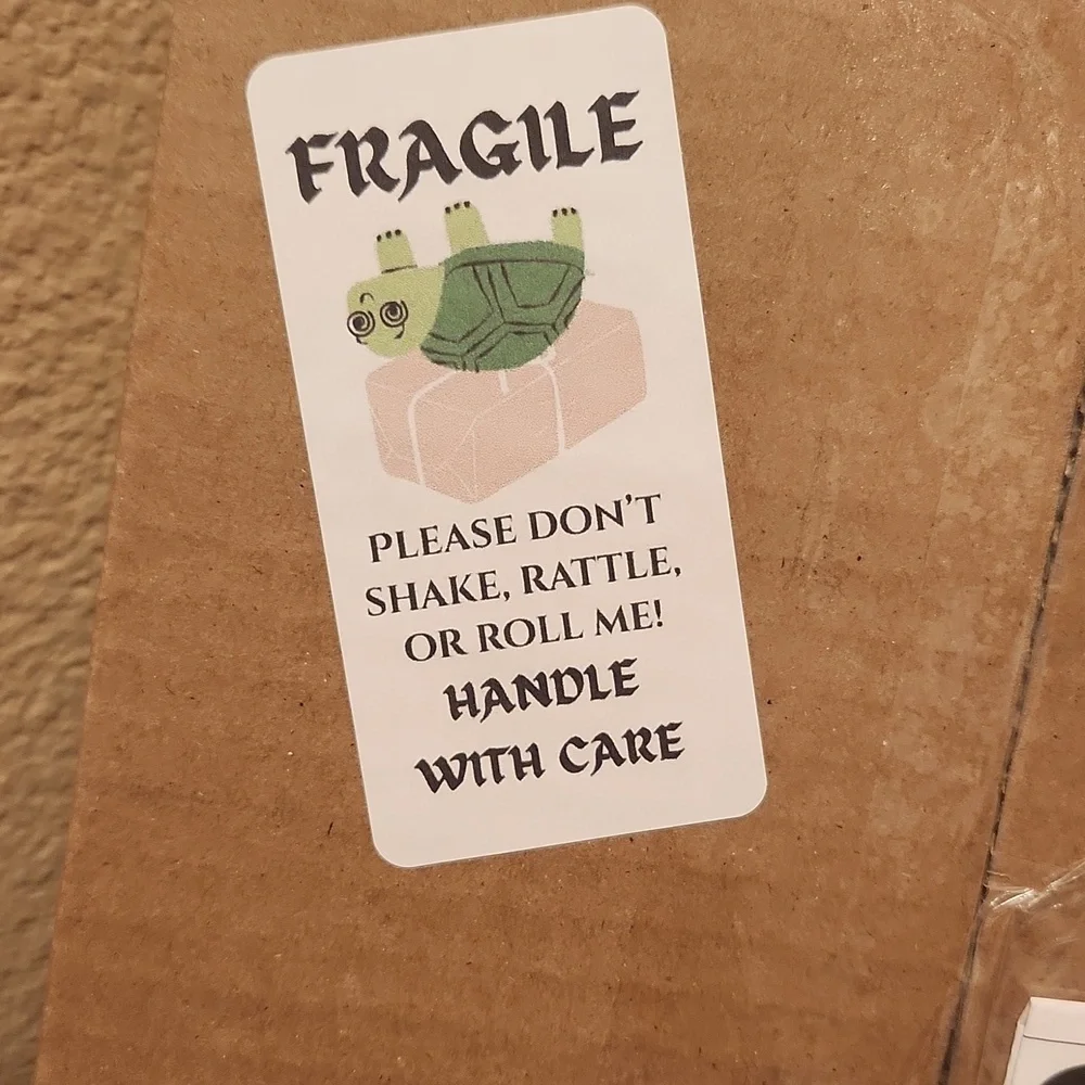 30 Custom Fragile Turtle Handle With Care Stickers